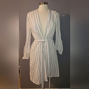 Stripped long sleeve kimono